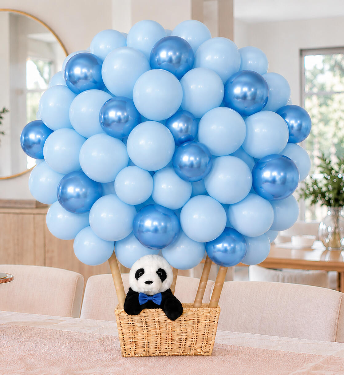 Blue hot air balloon celebration box